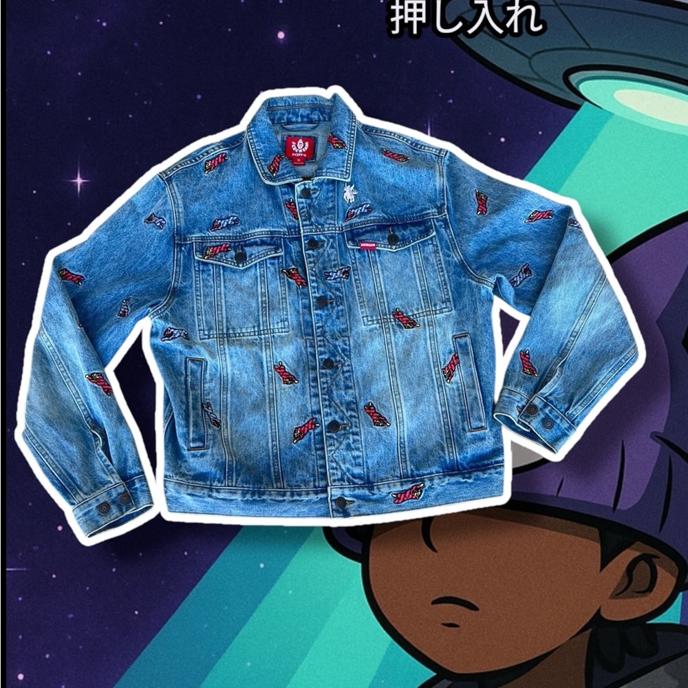 Ice Cream Denim Jacket with Embroidered Patches